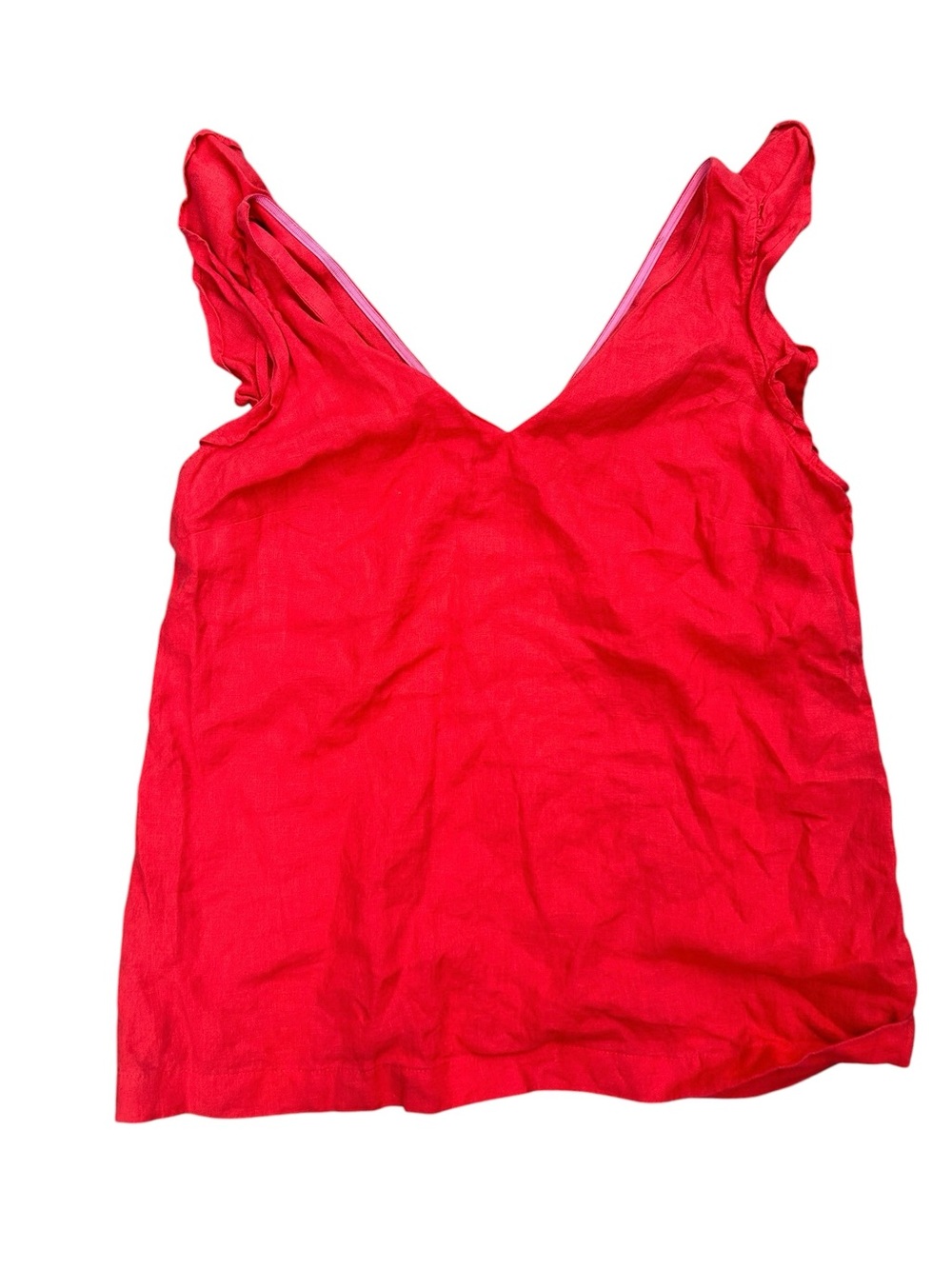 Boden Women’s Red V-Neck Flutter Sleeveless Top US‎ 8 UK 12